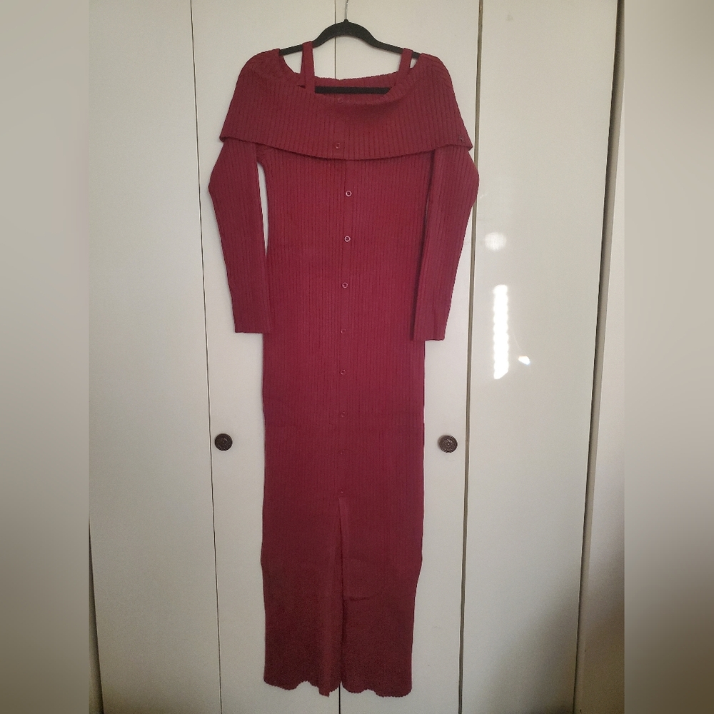 *NWT* Killstar Dusk Empress Dark Red Ribbed Dress